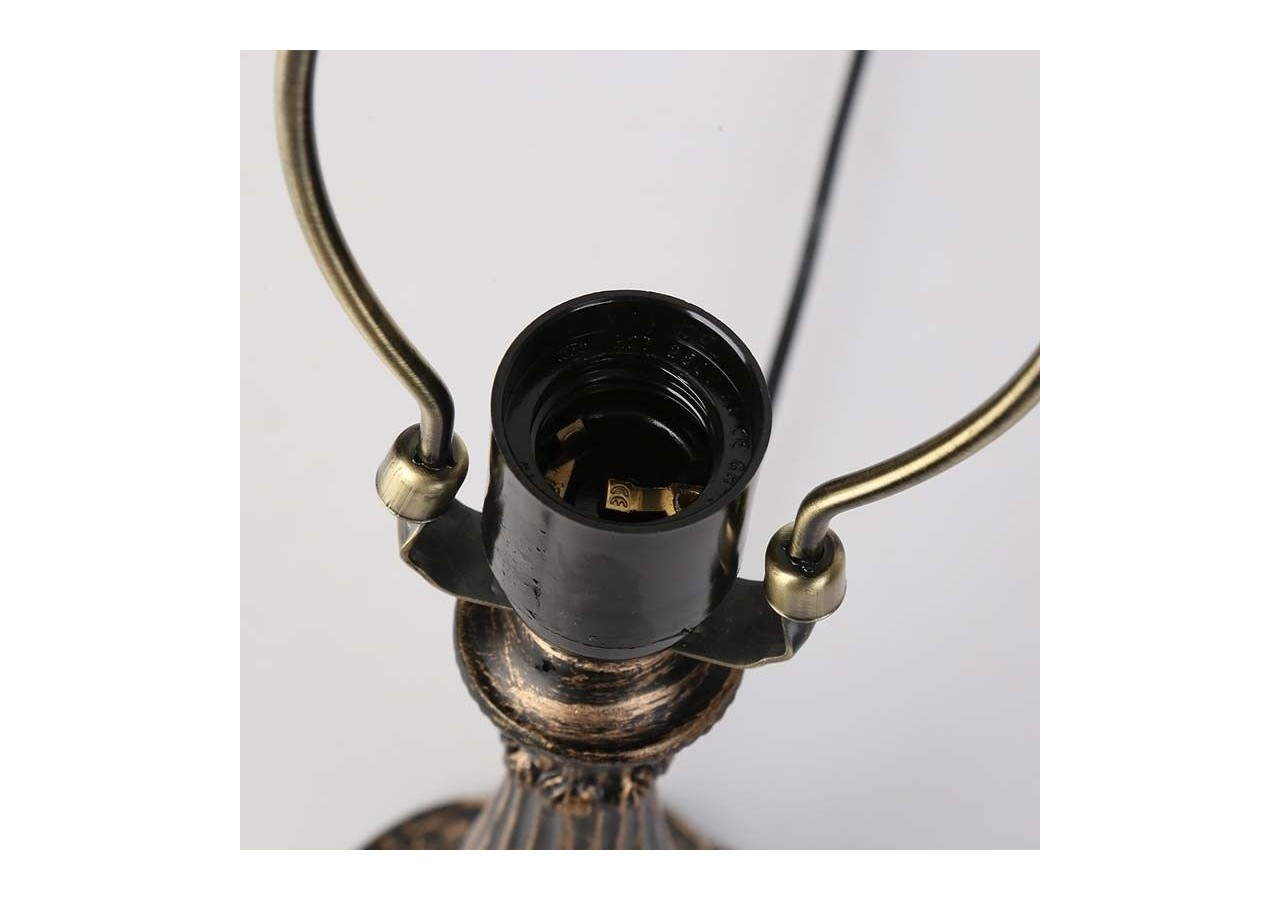 Lampe de table d'inspiration Tiffany avec mosaïque florale en verre - L3077 - Barcelona LED