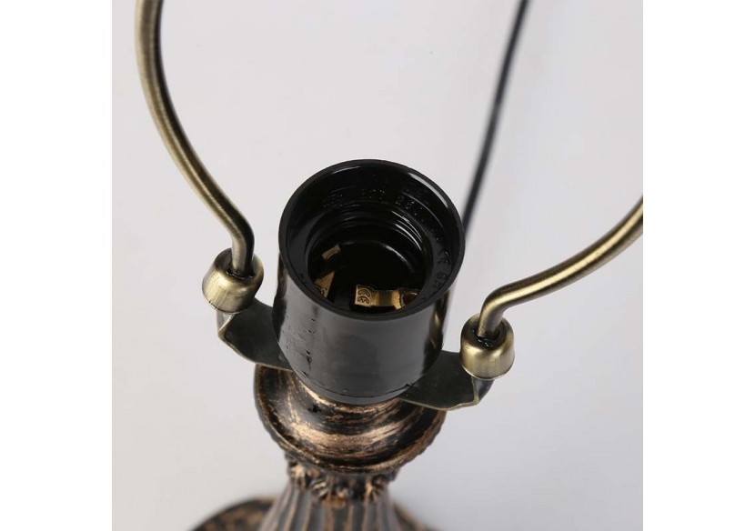 Lampe de table d'inspiration Tiffany avec mosaïque florale en verre - L3077 - Barcelona LED