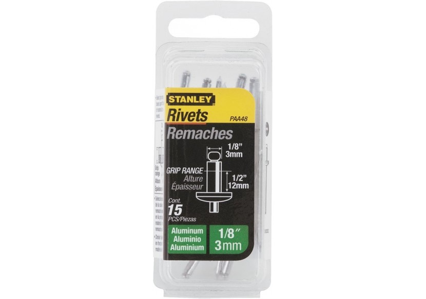 Rivet Aluminium 3Mm X 12,7 - Boite De 15Pcs - Stanley : Confort'Mat Rivet Aluminium 3Mm X 12,7 - Boite De 15Pcs - Stanley : Confort'Mat