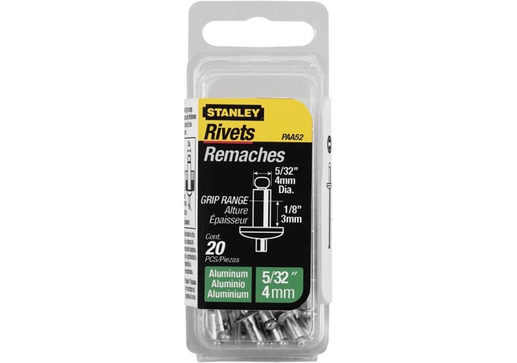 Rivet Aluminium 4Mm X 3 - Boite De 20Pcs - Stanley : Confort'Mat