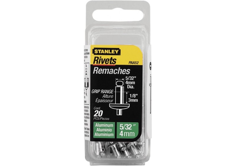 Rivet Aluminium 4Mm X 3 - Boite De 20Pcs - Stanley : Confort'Mat Rivet Aluminium 4Mm X 3 - Boite De 20Pcs - Stanley : Confort'Mat