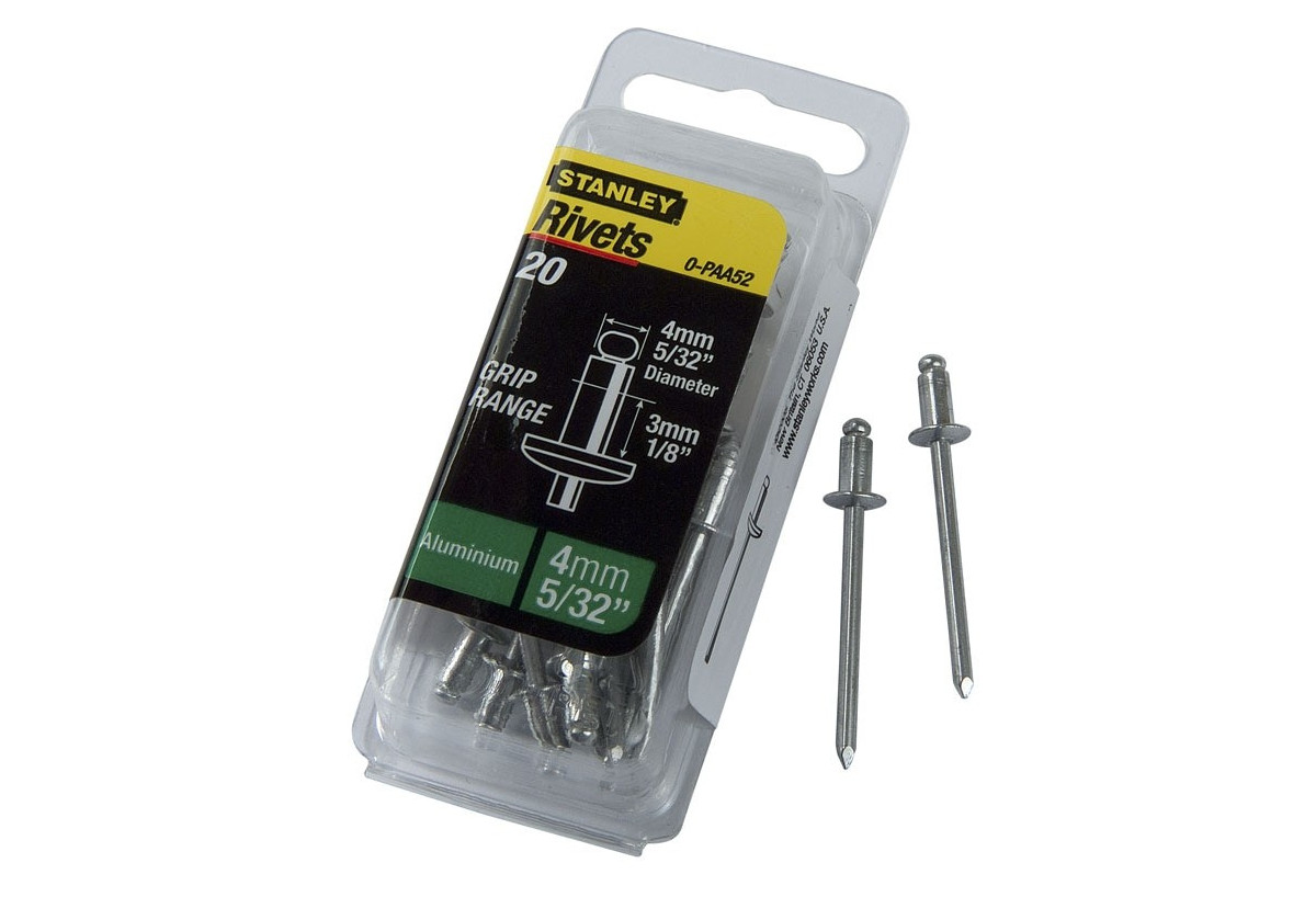 Rivet Aluminium 4Mm X 3 - Boite De 20Pcs - Stanley : Confort'Mat