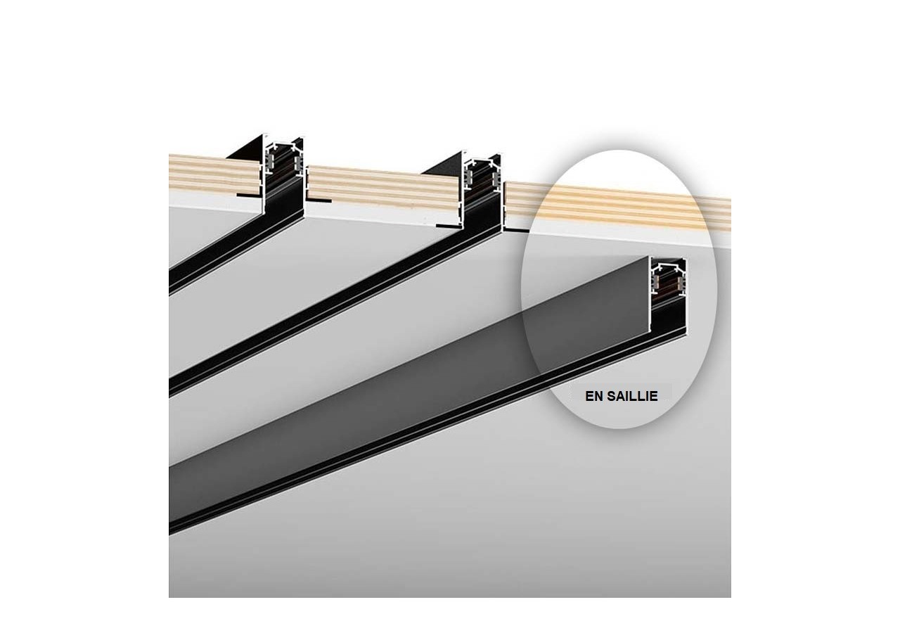 Rail magnétique en saillie 20mm 48V 2 mètres - CMS-200-N - Barcelona LED