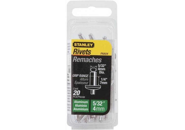 Rivet Aluminium 4Mm X 6,35 - Boite De 20Pcs - Stanley : Confort'Mat
