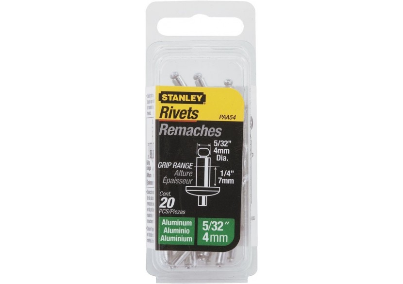 Rivet Aluminium 4Mm X 6,35 - Boite De 20Pcs - Stanley : Confort'Mat