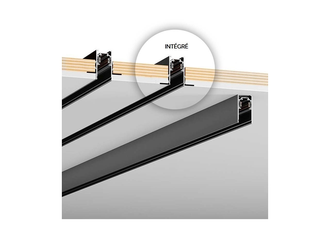 Rail magnétique intégré 20mm 48V-2 mètres - CMI-200-B - Barcelona LED