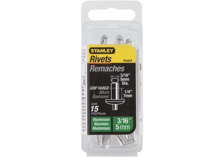 Rivet Aluminium 5Mm X 6,35 - Boite De 15Pcs - Stanley : Confort'Mat