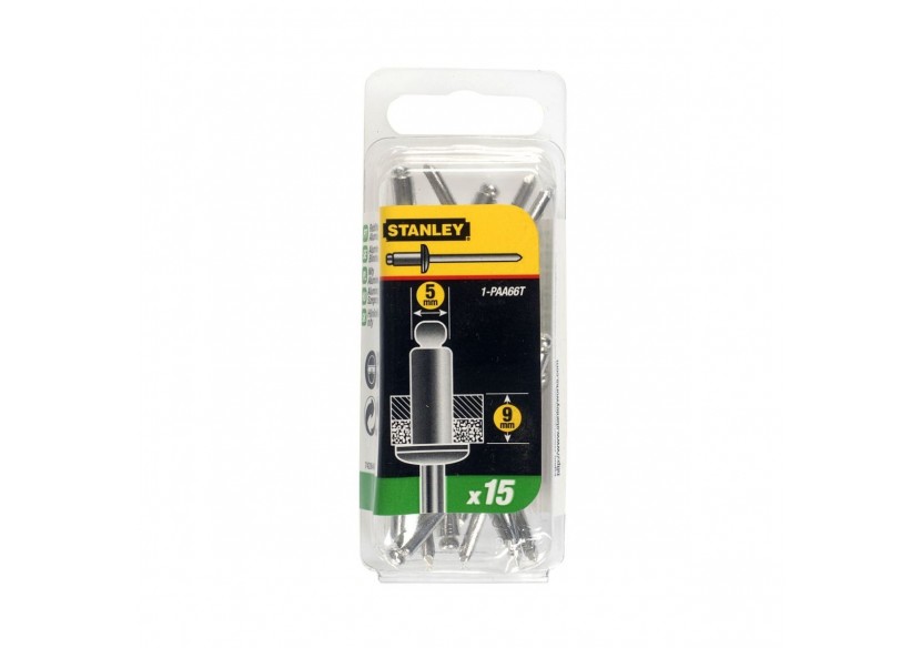 Rivet Aluminium 5Mm X 9,5 - Boite De 15Pcs - Stanley : Confort'Mat