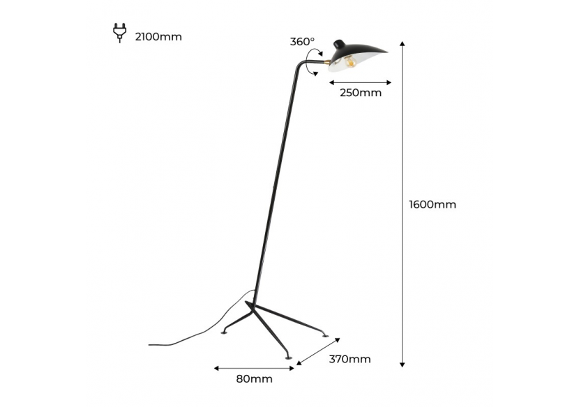 Lampadaire design "Mel"-E27 - L3072-N - Barcelona LED