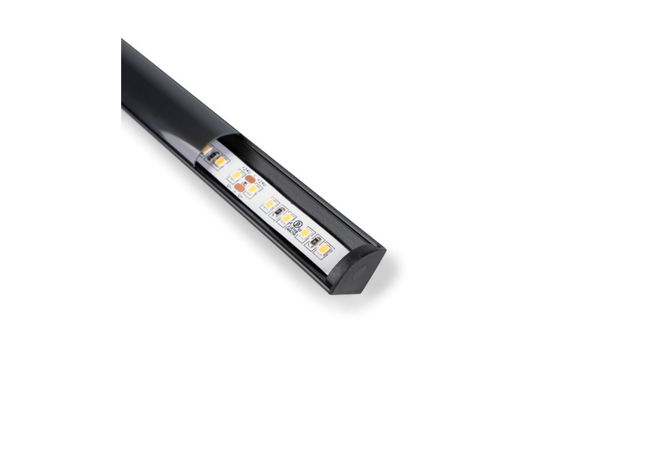 Profilé d'angle en aluminium avec diffuseur, 4 embouts et 4 clips-Ruban LED jusqu'à 12 mm-2 mètres - PXG-1616-N - Barcelona LED