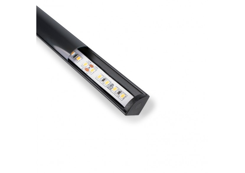 Profilé d'angle en aluminium avec diffuseur, 4 embouts et 4 clips-Ruban LED jusqu'à 12 mm-2 mètres - PXG-1616-N - Barcelona LED