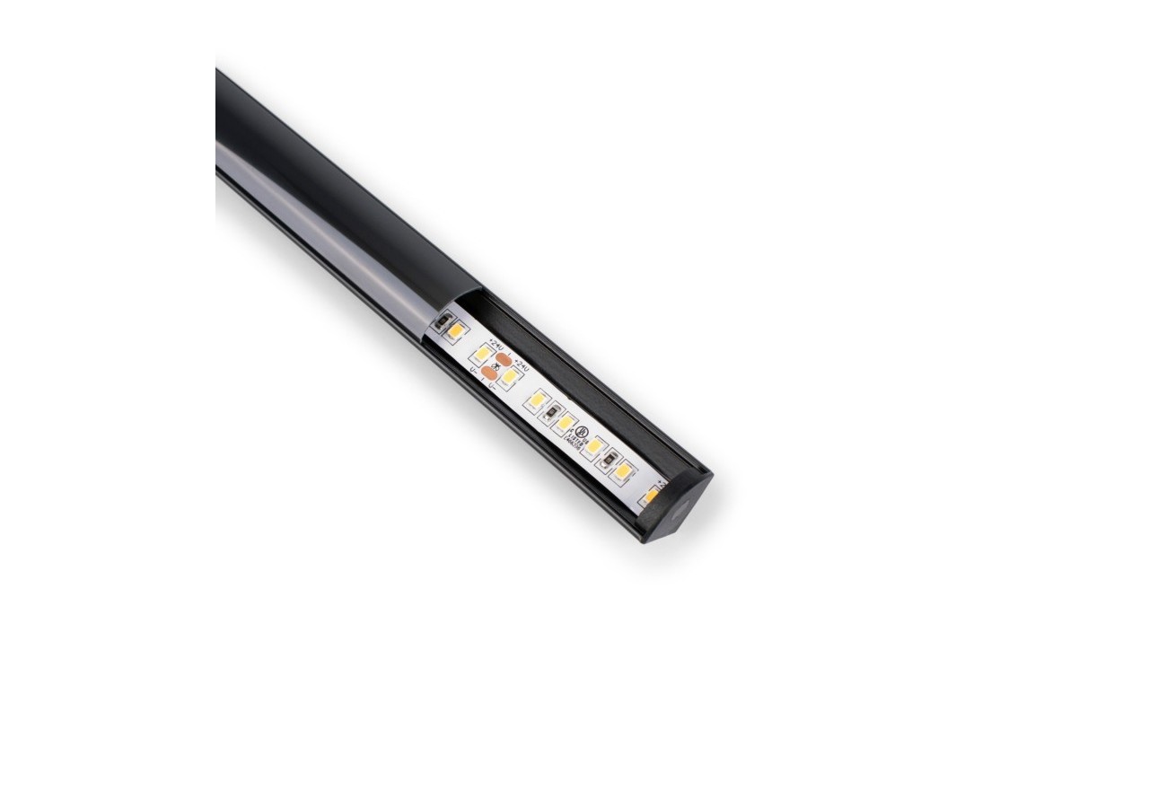 Profilé d'angle en aluminium avec diffuseur, 4 embouts et 4 clips-Ruban LED jusqu'à 12 mm-2 mètres - PXG-1616-N - Barcelona LED