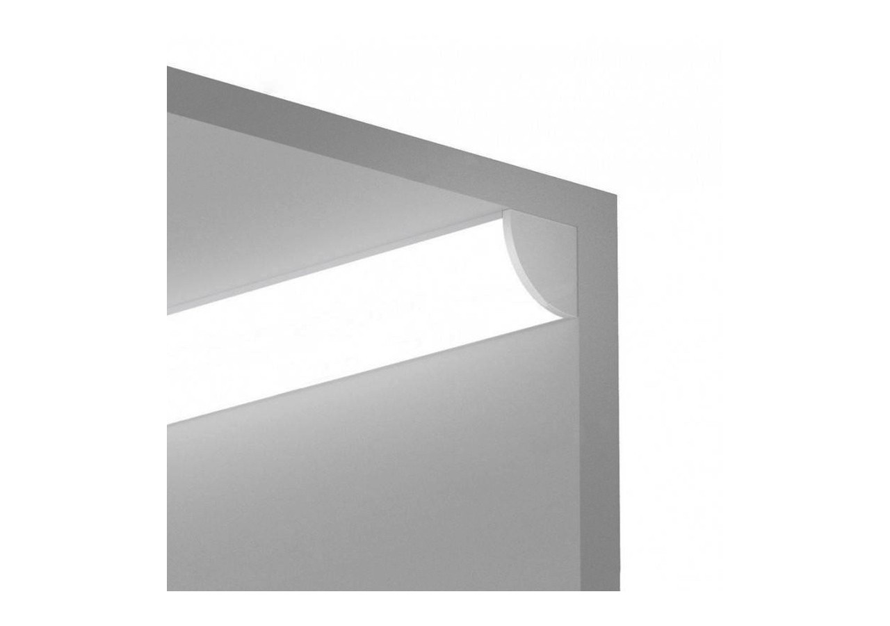 Profilé d'angle en aluminium avec diffuseur, 4 embouts et 4 clips-Ruban LED jusqu'à 12 mm-2 mètres - PXG-1616-N - Barcelona LED