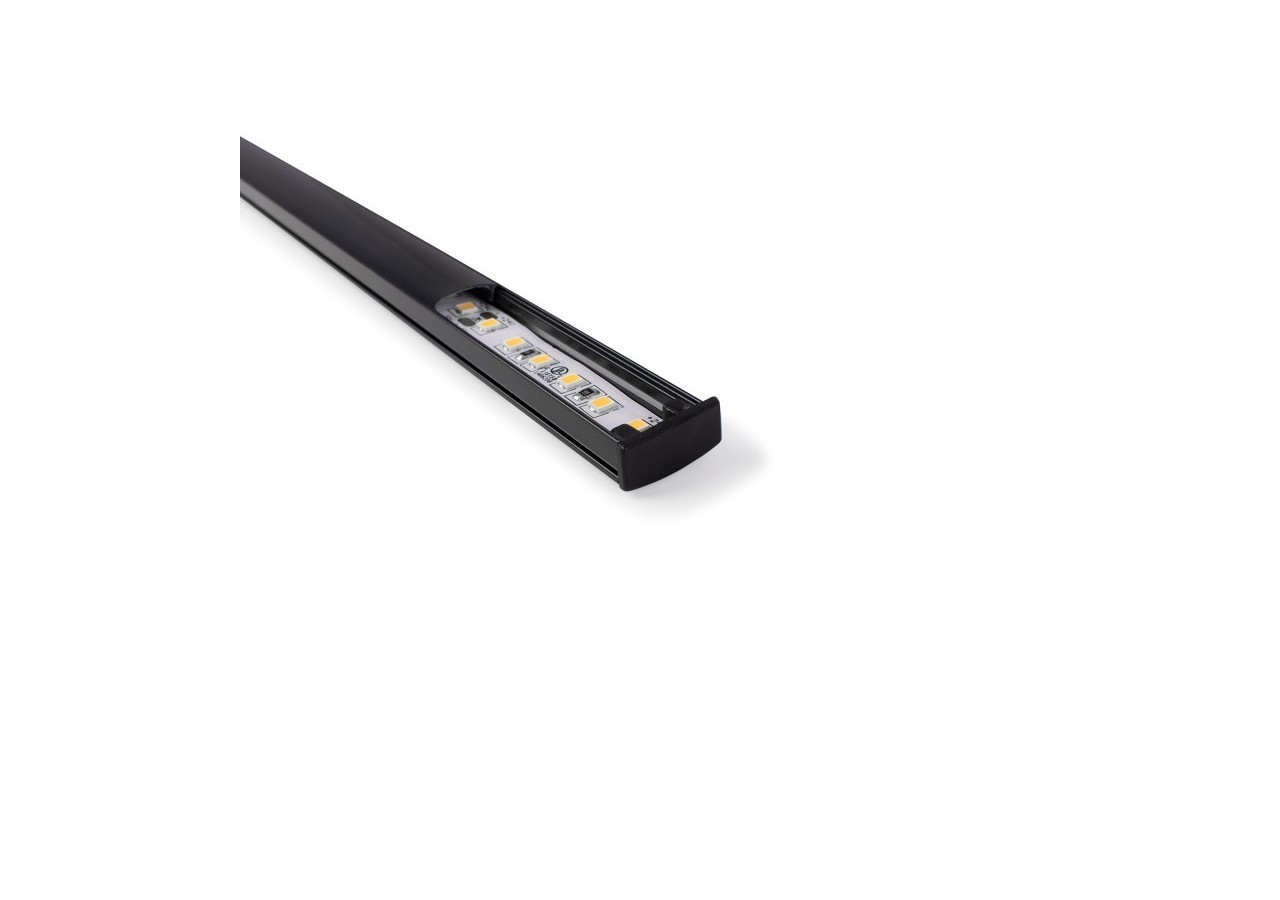 Profilé de surface en aluminium 2m avec diffuseur, 4 embouts 4 agrafes-Ruban LED jusqu'à 12 mm - PXG-204-N - Barcelona LED