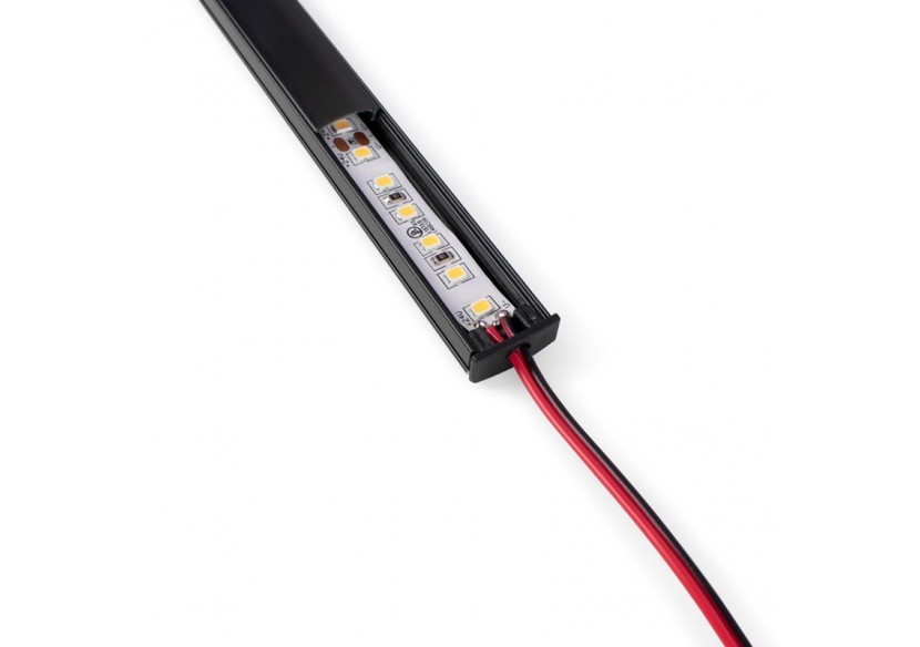 Profilé de surface en aluminium 2m avec diffuseur, 4 embouts 4 agrafes-Ruban LED jusqu'à 12 mm - PXG-204-N - Barcelona LED