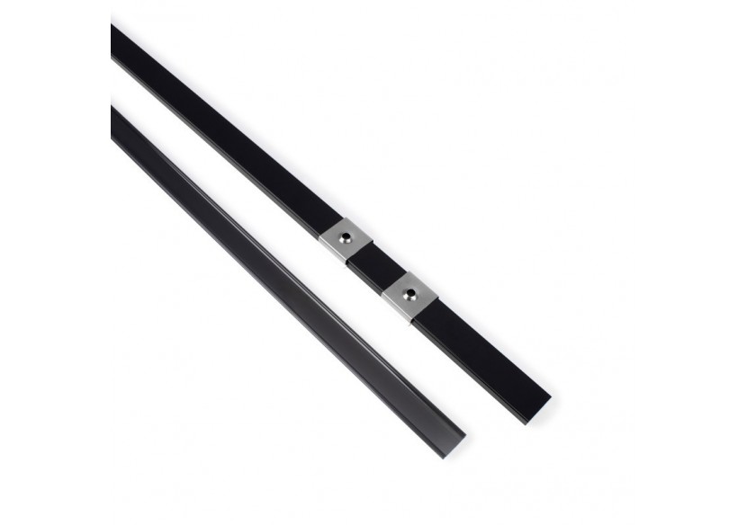 Profilé de surface en aluminium 2m avec diffuseur, 4 embouts 4 agrafes-Ruban LED jusqu'à 12 mm - PXG-204-N - Barcelona LED