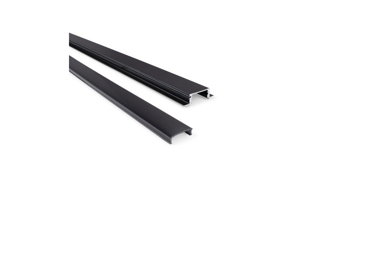 Profilé encastrable en aluminium avec diffuseur et 4 embouts-Ruban LED jusqu'à 12 mm-2 mètres - PXG-205-N - Barcelona LED