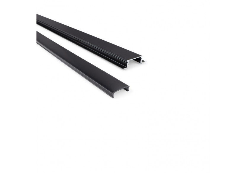 Profilé encastrable en aluminium avec diffuseur et 4 embouts-Ruban LED jusqu'à 12 mm-2 mètres - PXG-205-N - Barcelona LED