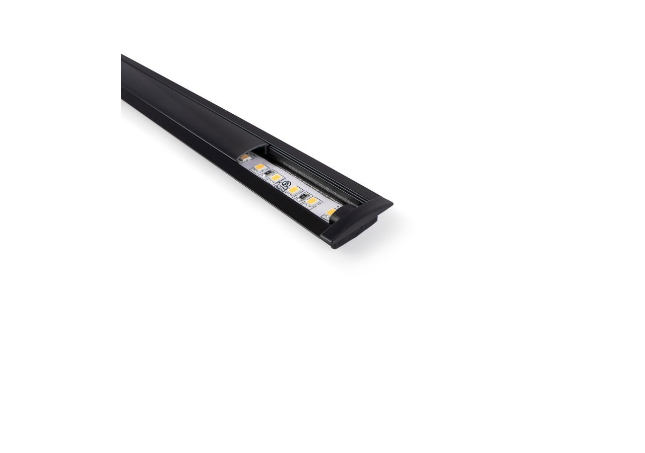 Profilé encastrable en aluminium avec diffuseur et 4 embouts-Ruban LED jusqu'à 12 mm-2 mètres - PXG-205-N - Barcelona LED