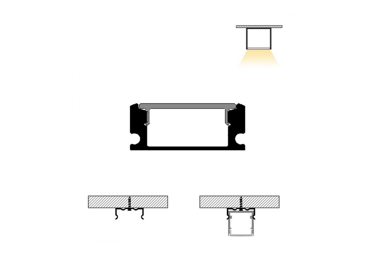 Clip de fixation pour profilé en saillie PXG-204 - PXG-204-G - Barcelona LED