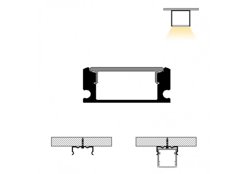 Clip de fixation pour profilé en saillie PXG-204 - PXG-204-G - Barcelona LED