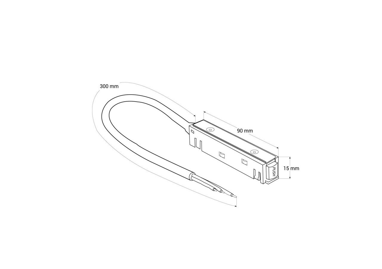 Connecteur d'alimentation avec câble pour rail magnétique-48V - CM-I-N - Barcelona LED