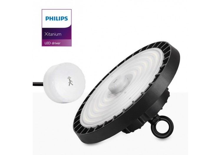 Cloche industrielle avec détecteur de mouvement 200W-Driver Philips-IP65 - K8137-200-5K-S - Barcelona LED 2