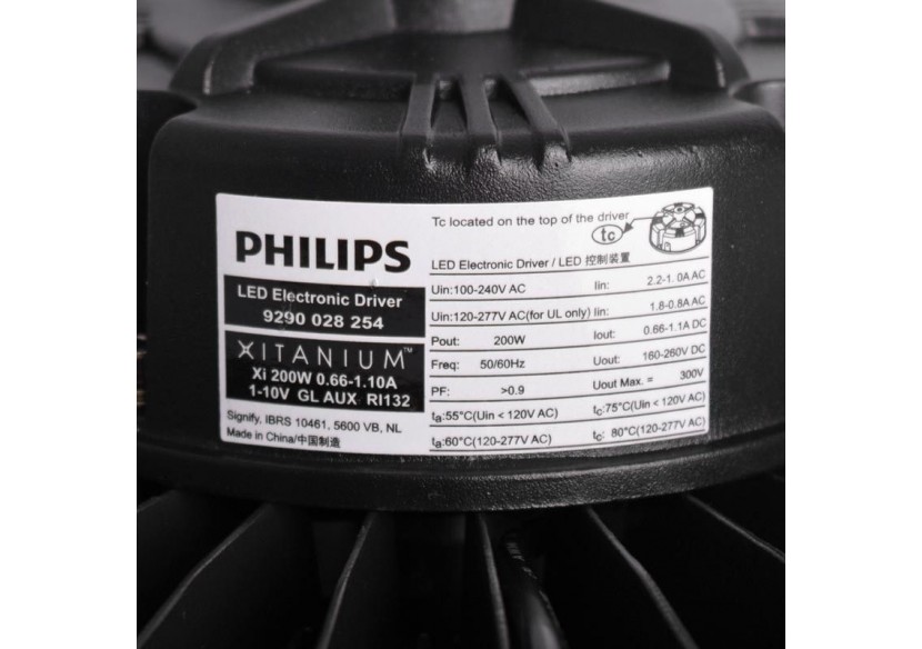 Cloche industrielle avec détecteur de mouvement 200W-Driver Philips-IP65 - K8137-200-5K-S - Barcelona LED