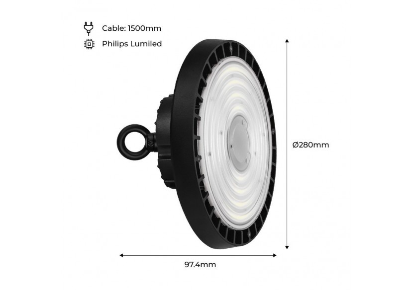 Cloche industrielle LED 150W-Graduable DALI-IP65 - K8138-150-4K-D - Barcelona LED