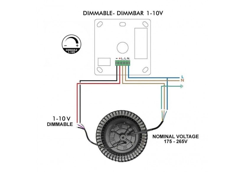 Cloche industrielle LED avec capteur de mouvement 150W-Dimmable-IP65 - K8138-150-4K-S - Barcelona LED