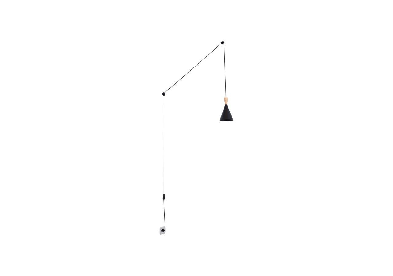 Suspension scandinave en métal et bois avec prise "Lima" - LN3012-EU-N - Barcelona LED