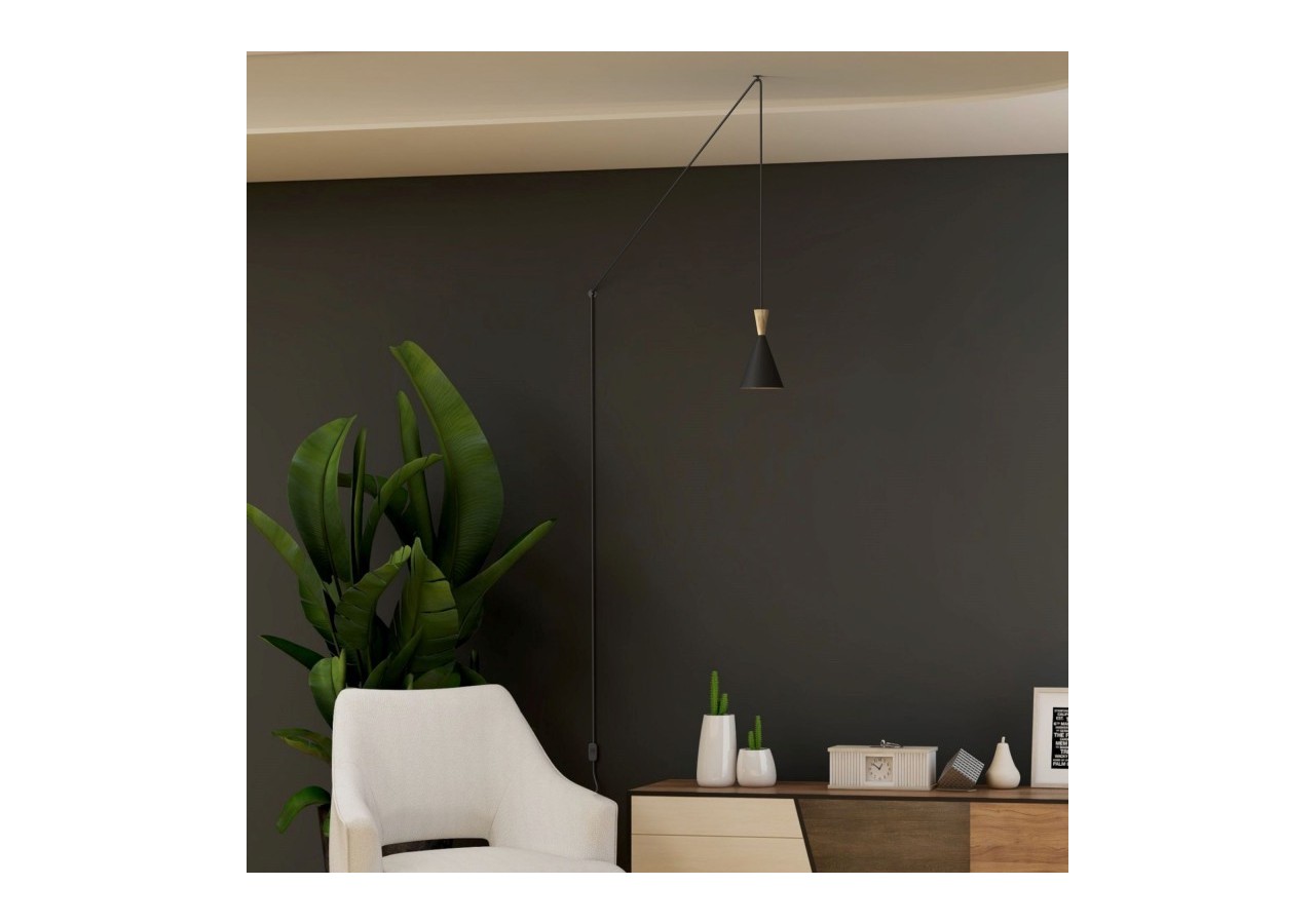 Suspension scandinave en métal et bois avec prise "Lima" - LN3012-EU-N - Barcelona LED