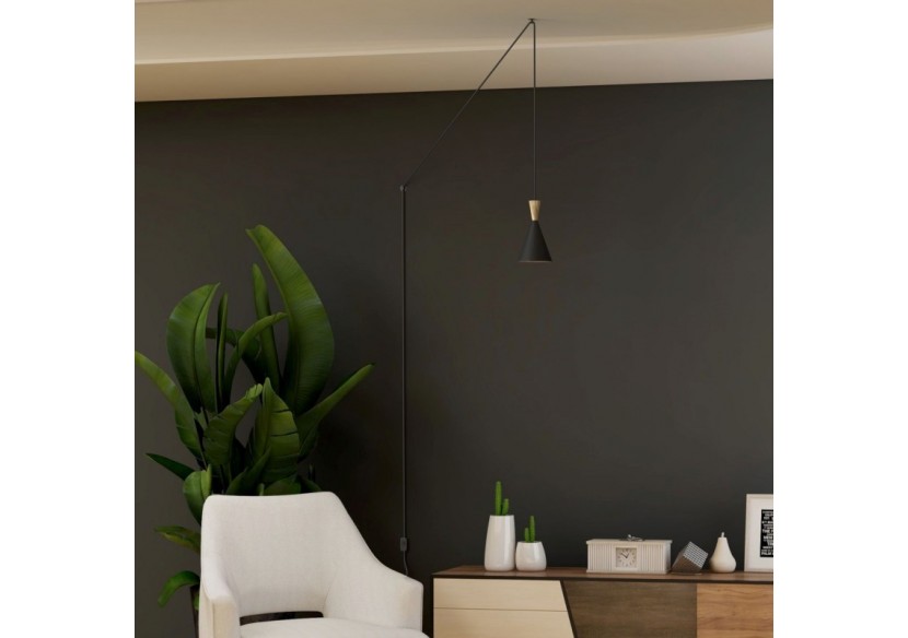 Suspension scandinave en métal et bois avec prise "Lima" - LN3012-EU-N - Barcelona LED