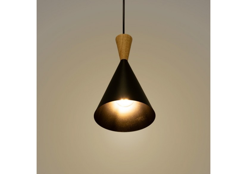 Suspension scandinave en métal et bois avec prise "Lima" - LN3012-EU-N - Barcelona LED