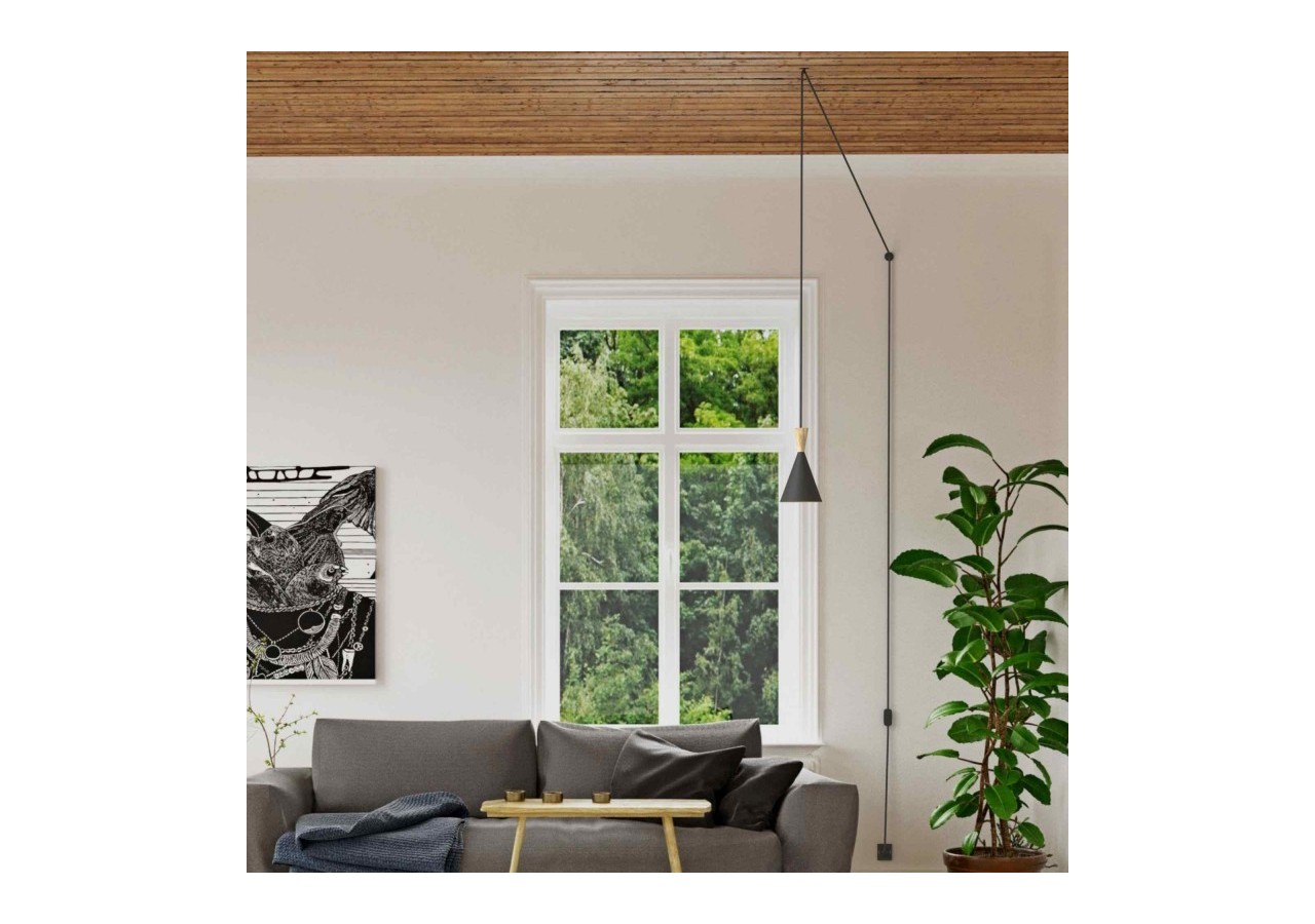 Suspension scandinave en métal et bois avec prise "Lima" - LN3012-EU-N - Barcelona LED