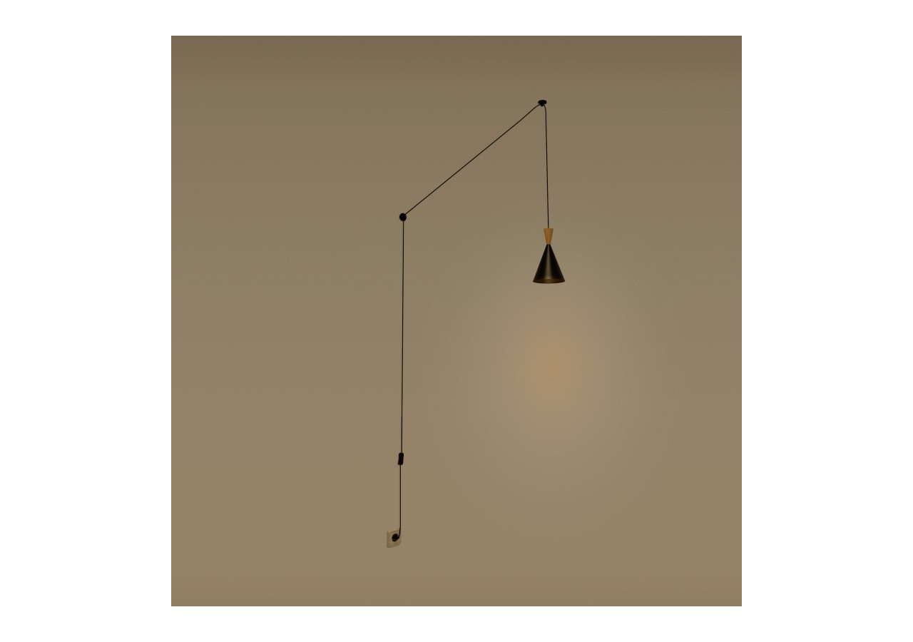 Suspension scandinave en métal et bois avec prise "Lima" - LN3012-EU-N - Barcelona LED