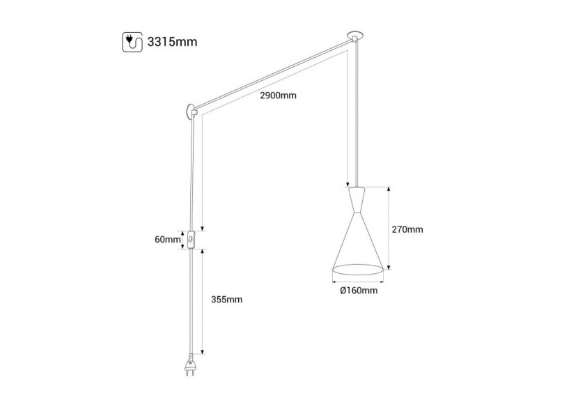 Suspension scandinave en métal et bois avec prise "Lima" - LN3012-EU-N - Barcelona LED