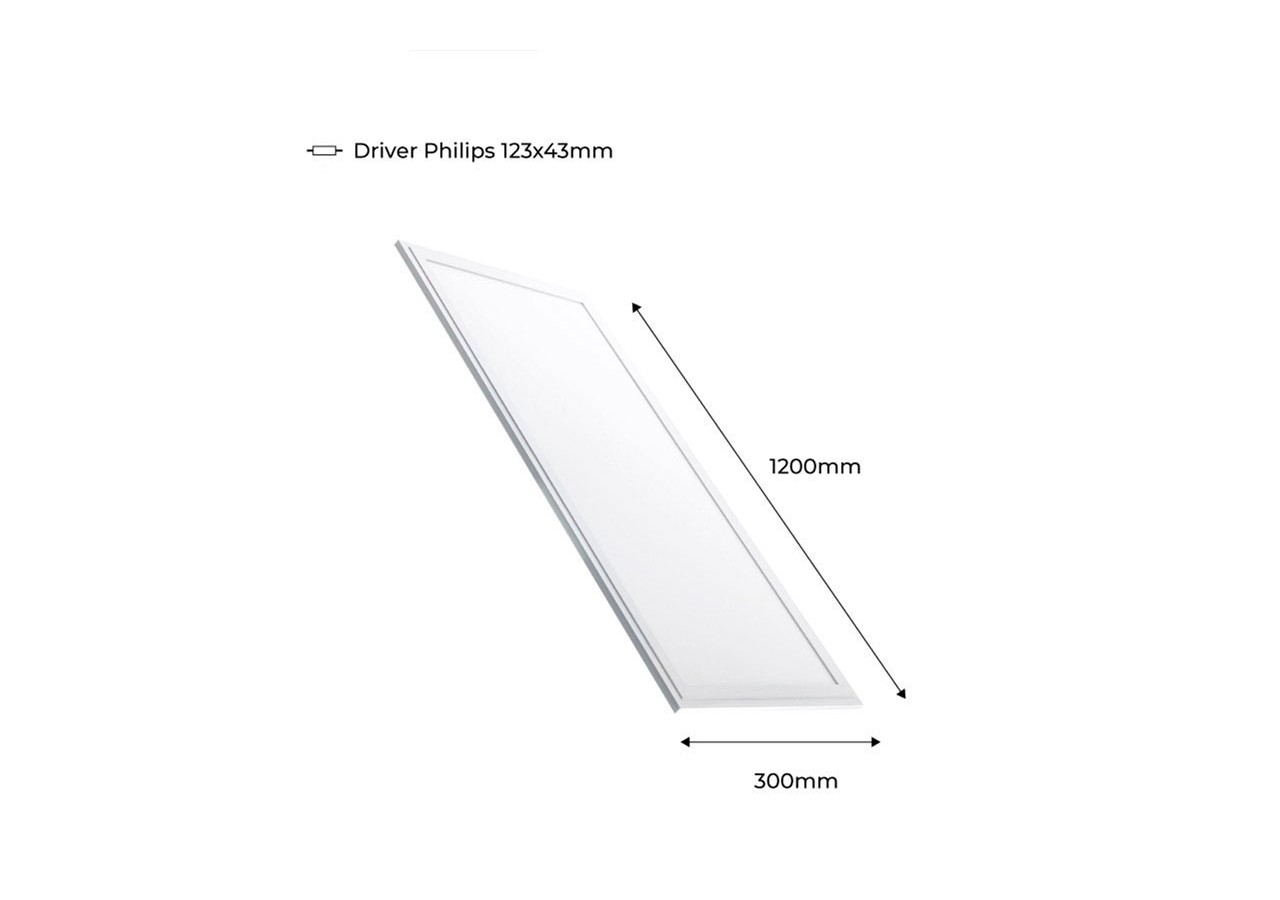 Lot de 2-Panneau LED 120x30 extra-plat-Driver Philips-44W-UGR19 - K5236-2-BN - Barcelona LED