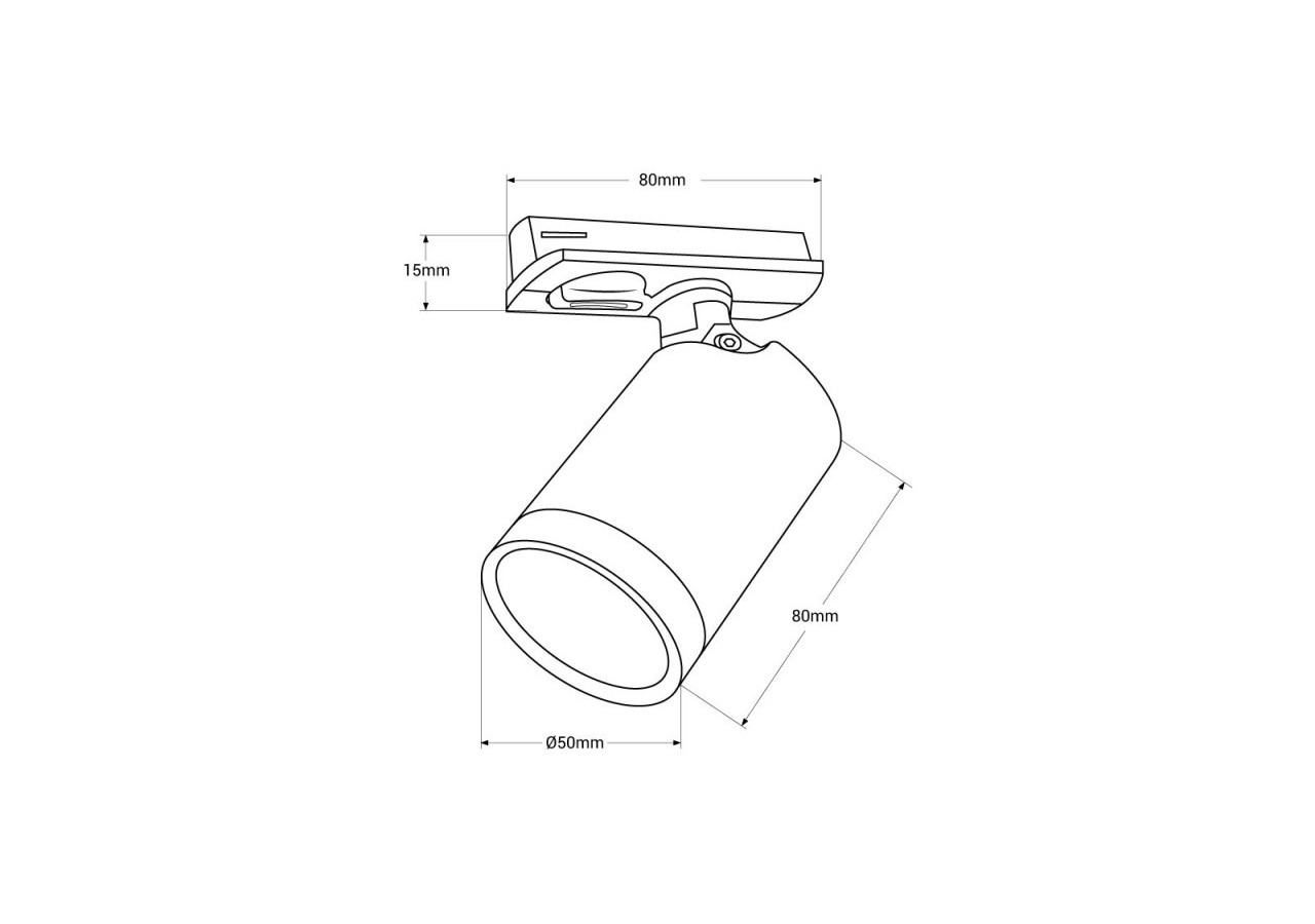 Spot sur rail monophasé avec douille GU10 - B989-N - Barcelona LED