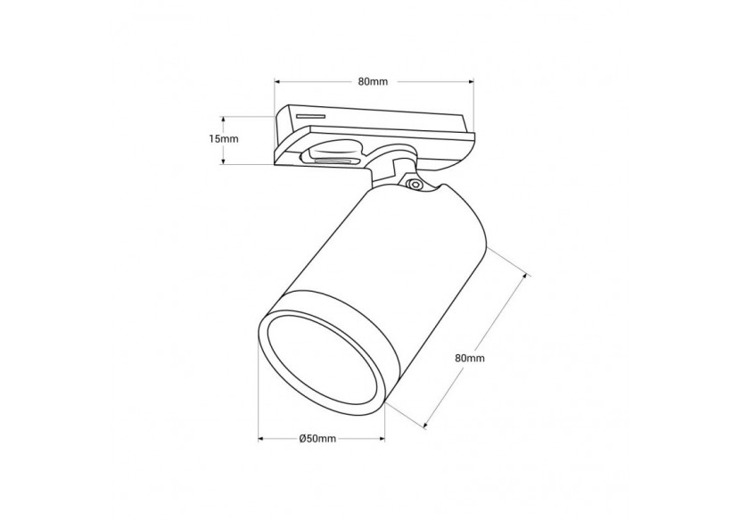 Spot sur rail monophasé avec douille GU10 - B989-N - Barcelona LED