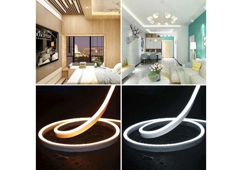 Néon LED flexible 24V DC-10x18mm-10 mètres-Kit complet-11W/m-IP67-À courbure latérale - N1018-10M-BF - Barcelona LED