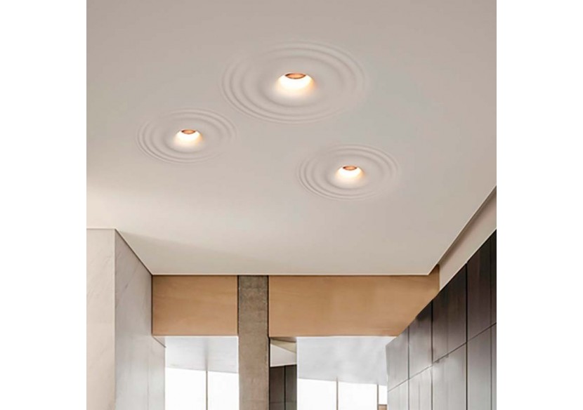 Downlight en plâtre à effet d'ondulations d'eau 200x200mm-GU10 - B278-M - Barcelona LED