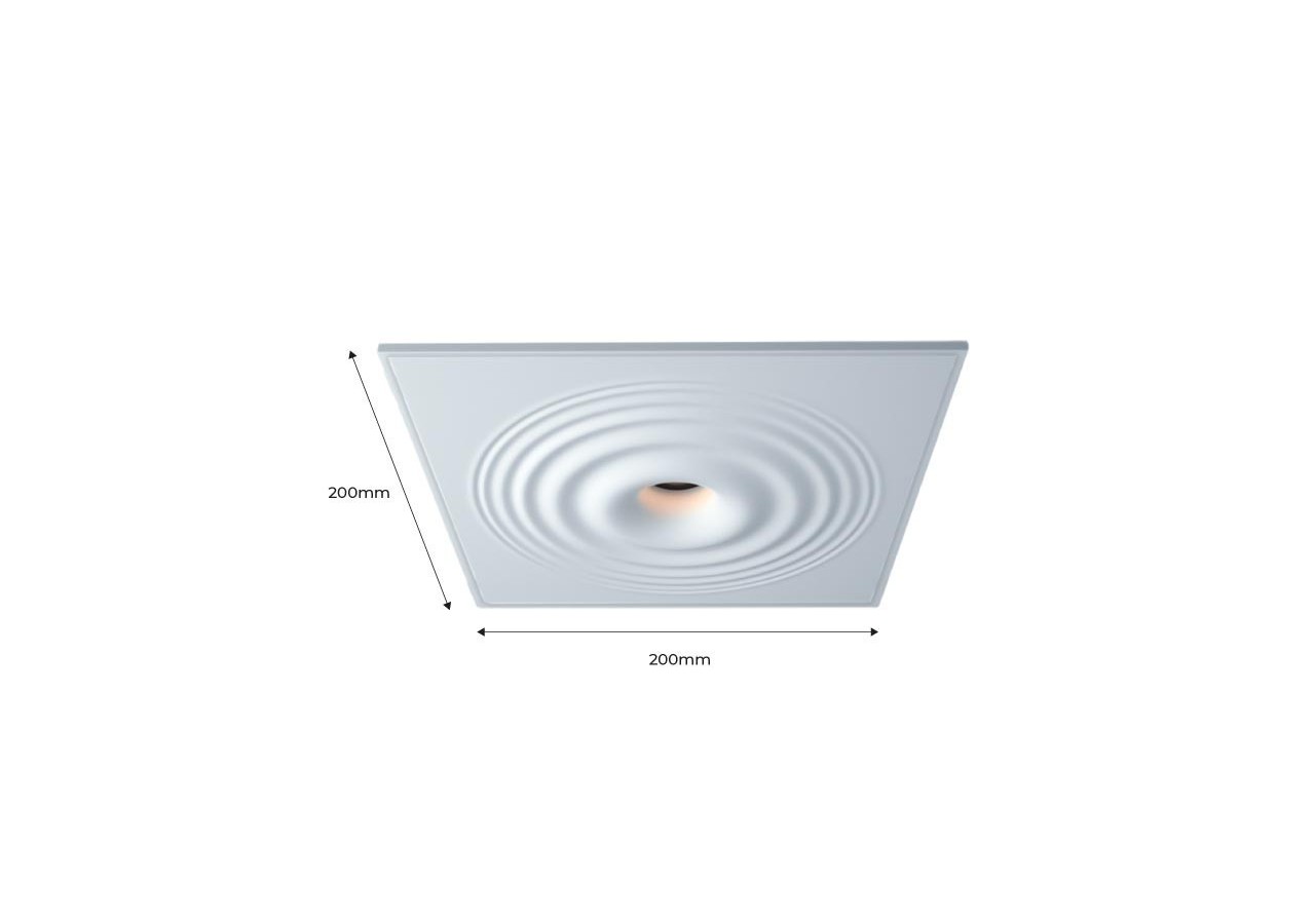 Downlight en plâtre à effet d'ondulations d'eau 200x200mm-GU10 - B278-M - Barcelona LED