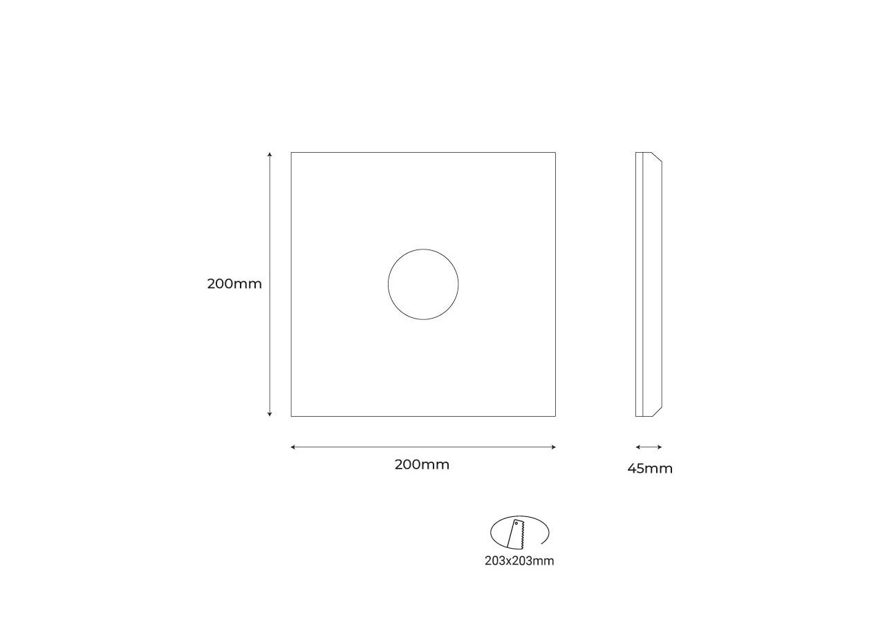 Downlight en plâtre à effet d'ondulations d'eau 200x200mm-GU10 - B278-M - Barcelona LED