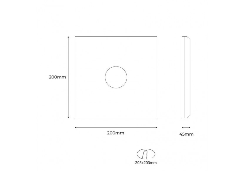 Downlight en plâtre à effet d'ondulations d'eau 200x200mm-GU10 - B278-M - Barcelona LED