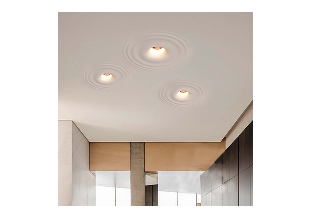 Downlight en plâtre à effet d'ondulations d'eau 300x300mm-GU10 - B278-L - Barcelona LED