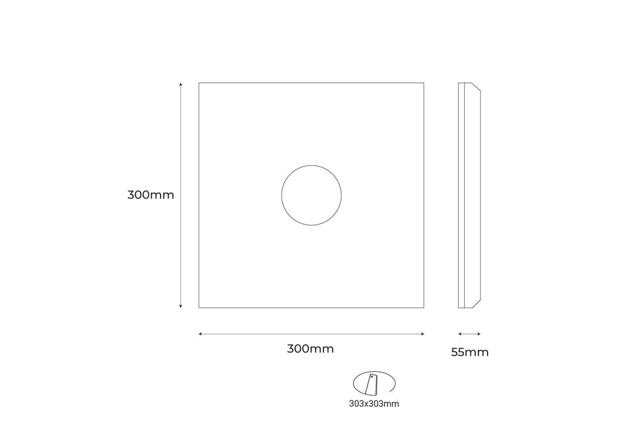 Downlight en plâtre à effet d'ondulations d'eau 300x300mm-GU10 - B278-L - Barcelona LED