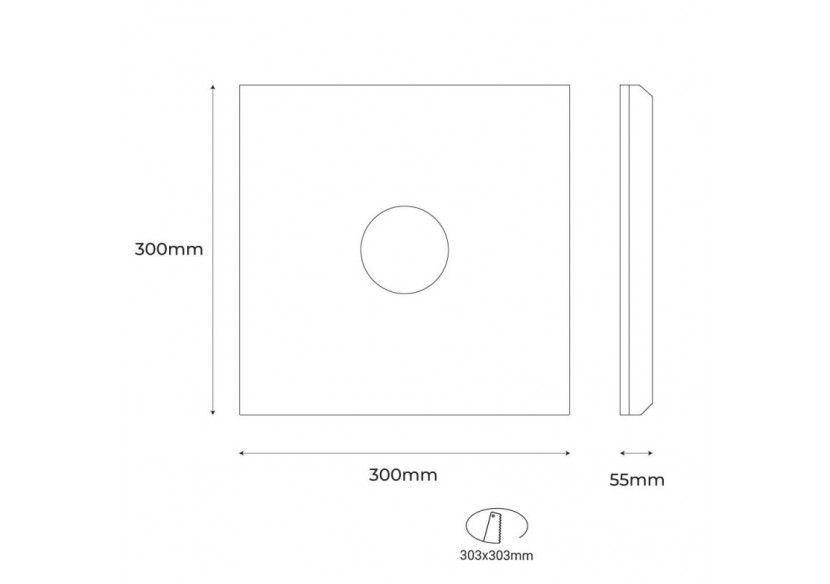 Downlight en plâtre à effet d'ondulations d'eau 300x300mm-GU10 - B278-L - Barcelona LED