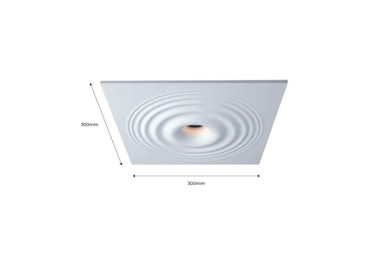 Downlight en plâtre à effet d'ondulations d'eau 300x300mm-GU10 - B278-L - Barcelona LED