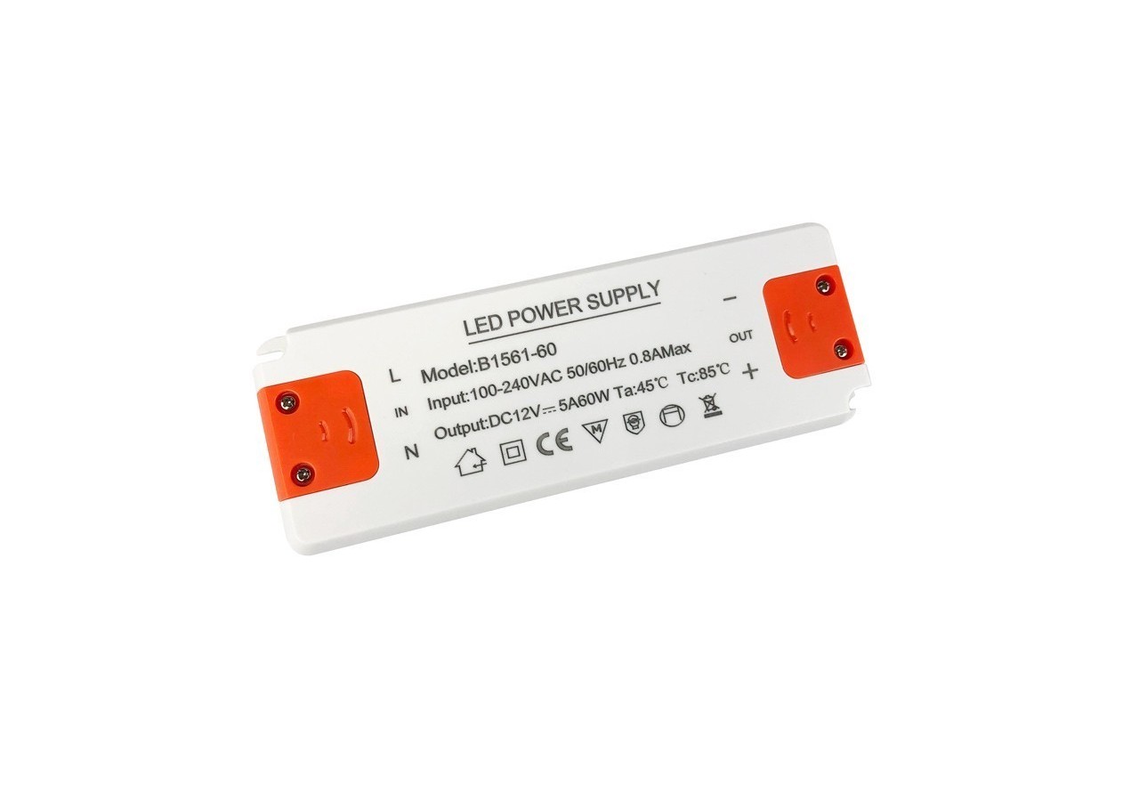Alimentation LED 12V 60W IP20 extra plate - B1561-60 - Barcelona LED